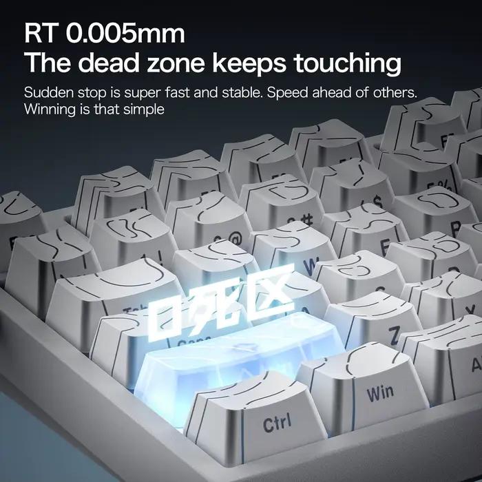 ATTACK SHARK R82 HE 75% clavier magnétique 8000Hz taux de polissage 0.005mm déclencheur rapide 0.08ms latence