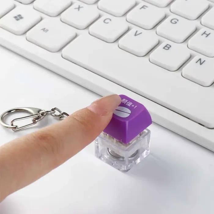 LED en bois poisson clavier porte-clés ABS