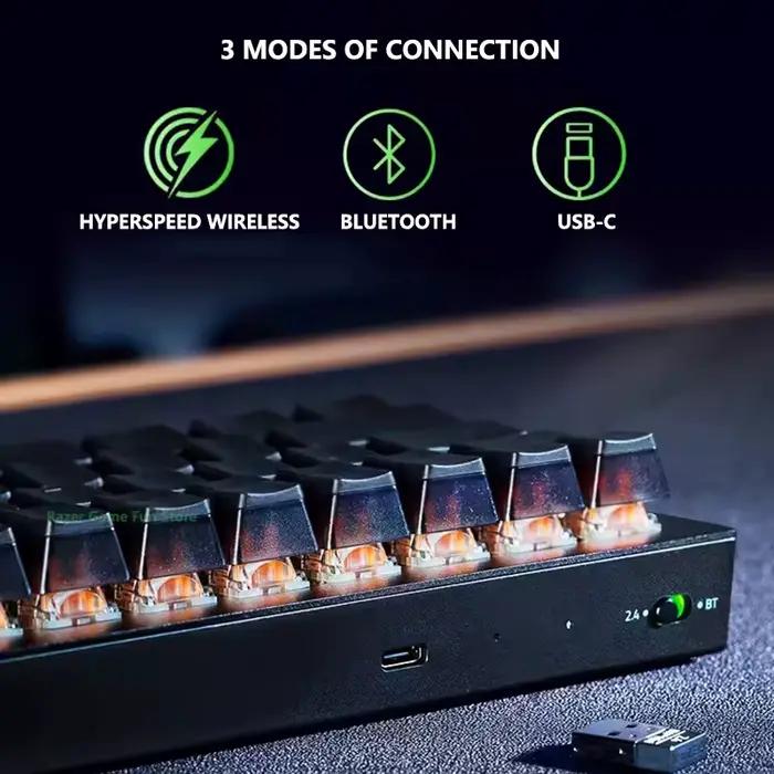 Razer BlackWidow V4 Mini clavier mécanique sans fil remplaçable à chaud 3 modes Bluetooth 2.4G USB Pudding Keycaps bureau de jeu