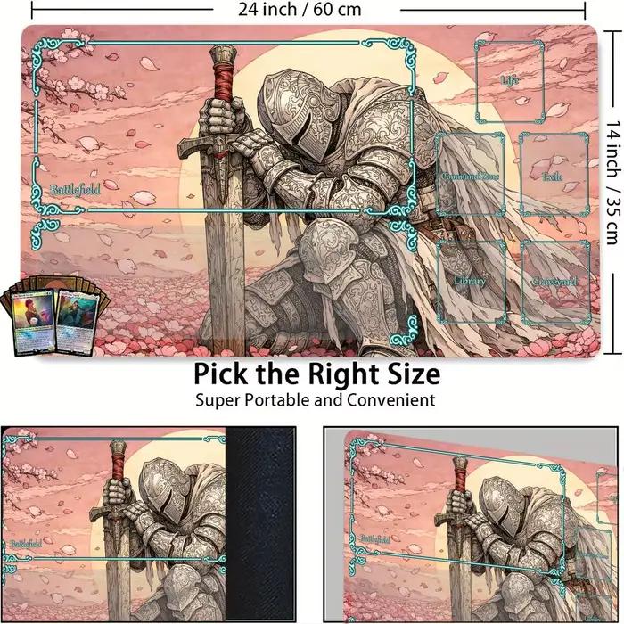 Tapis de jeu MTG Glamorous Knight and Cherry Blossoms 35X60CM