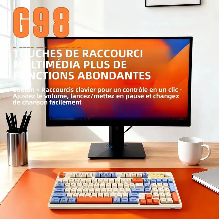 Clavier double mode Macaron rétro