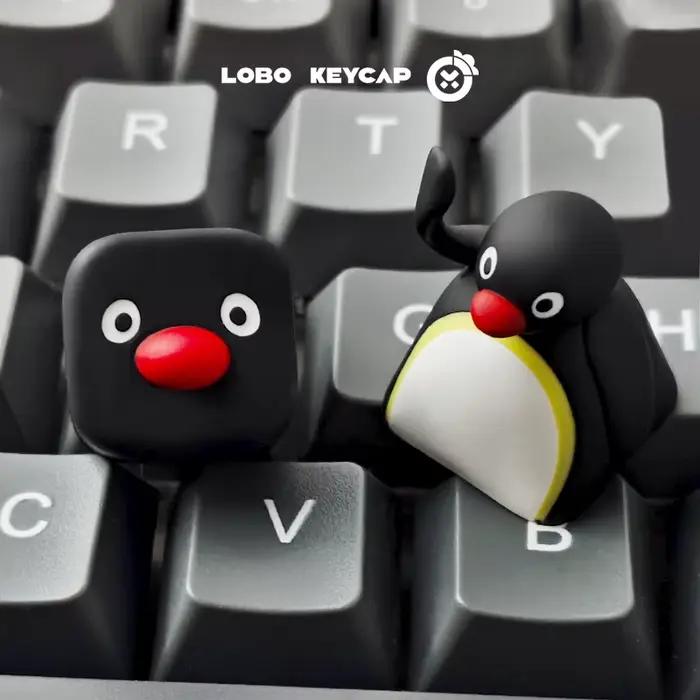 Pingu Penguin Image de dessin animé clavier mécanique personnalisé remplacer les capuchons de touches matériau en