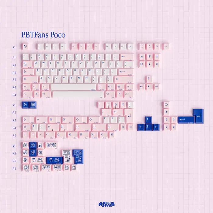 [Kits de base / Tapis de bureau] PBTfans POCO R2 Keycaps set Base Keyboard pad