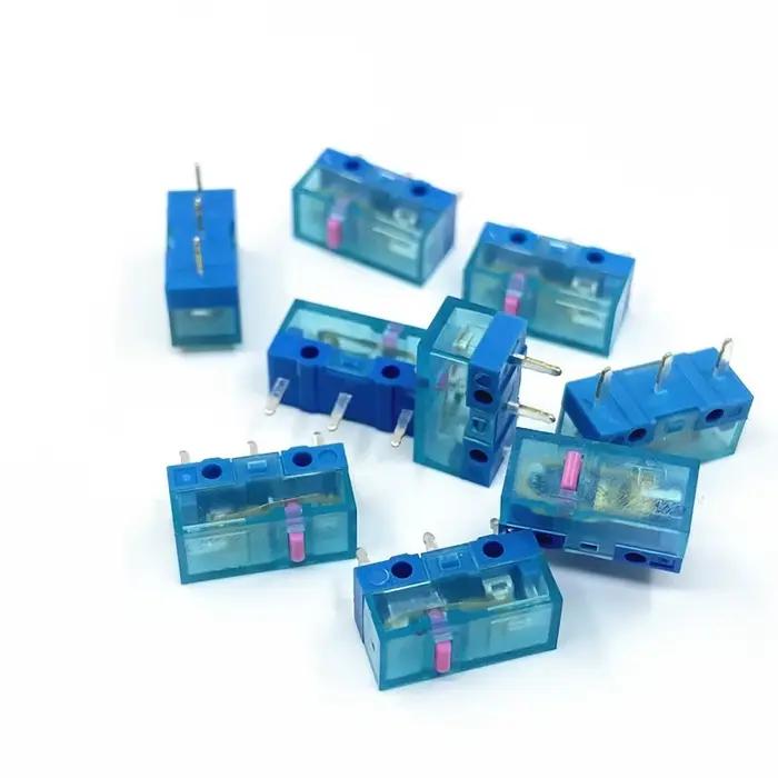 HUANO souris Micro bouton de commutation coque bleue transparente point rose 80 Millions de vie