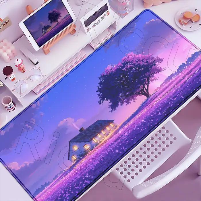 Superbe belle fleur verte paysage tapis de souris grand e-sport ordinateur clavier
