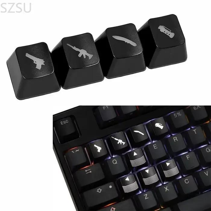 SZSU 4 pièces bricolage ABS rétro-éclairé clavier mécanique Keycap OEM hauteur personnalité translucide pour capuchon clé