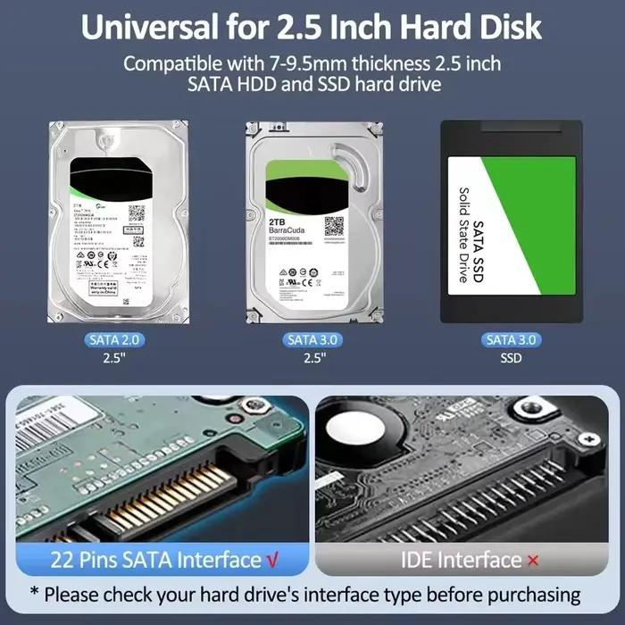 Boîtier de disque dur externe USB 3.0/Type C
