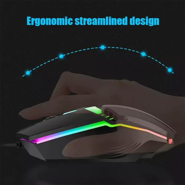 1600Dpi USB filaire souris de jeu LED coloré brillant ergonomique mécanique compte à rebours