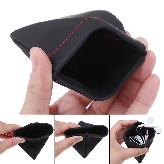 Étui pour écouteurs en cuir PU – Sac de rangement