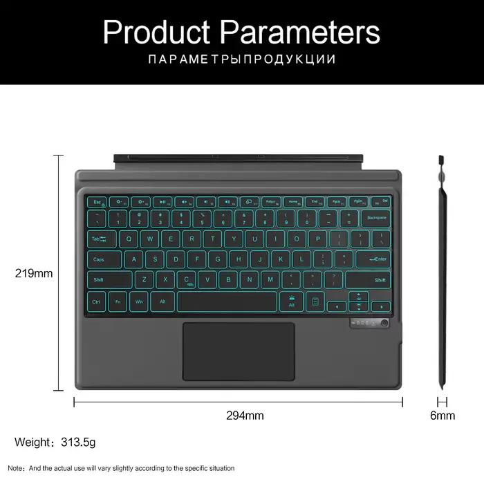 Clavier rétroéclairé pour tablette Microsoft Surface Pro 3 4 5 6 7 7+