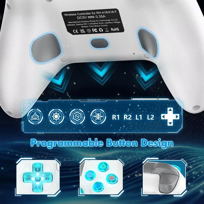 Contrôleur sans fil pour PlayStation 4/PS4 Pro/Slim/PS3/PC/IOS/Switch Turbo