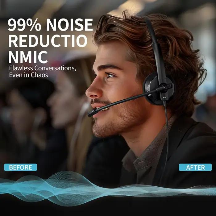 Casque USB Acer avec micro pour PC