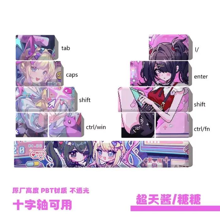 Needy Streamer Overload Keycaps Anime pour Clavier Mécanique