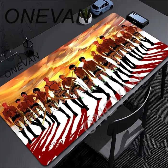 Tapis de Souris XXL Gaming Attack on Titan Anime avec Bordures Renforcées pour Ordinateur Portable et Clavier