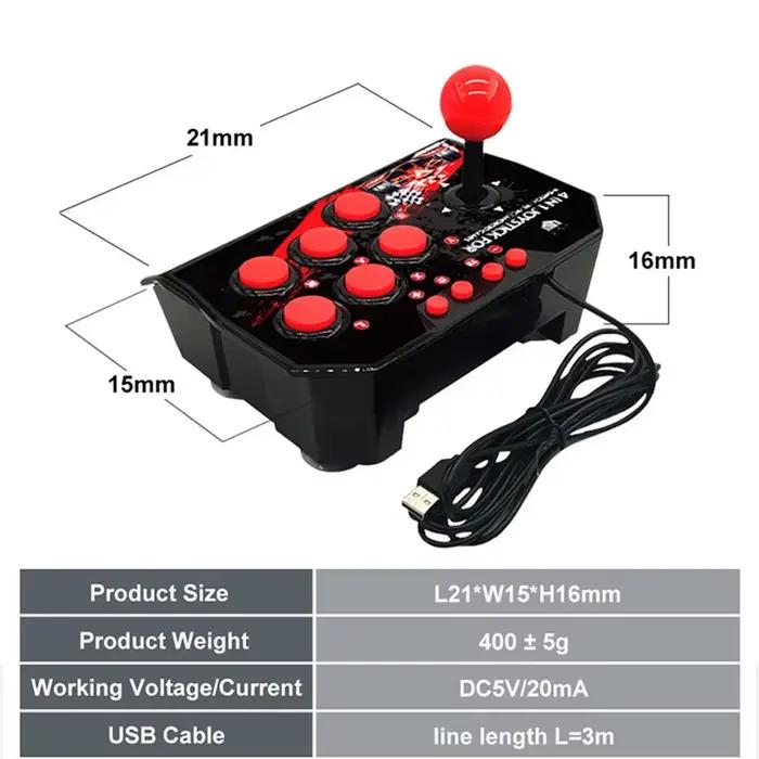 GAMINJA NS002 4 En 1 Rétro Arcade Console Jeu Joystick Rocker Fighting Controller pour Nintendo Commutateur PS3 PC Android TV