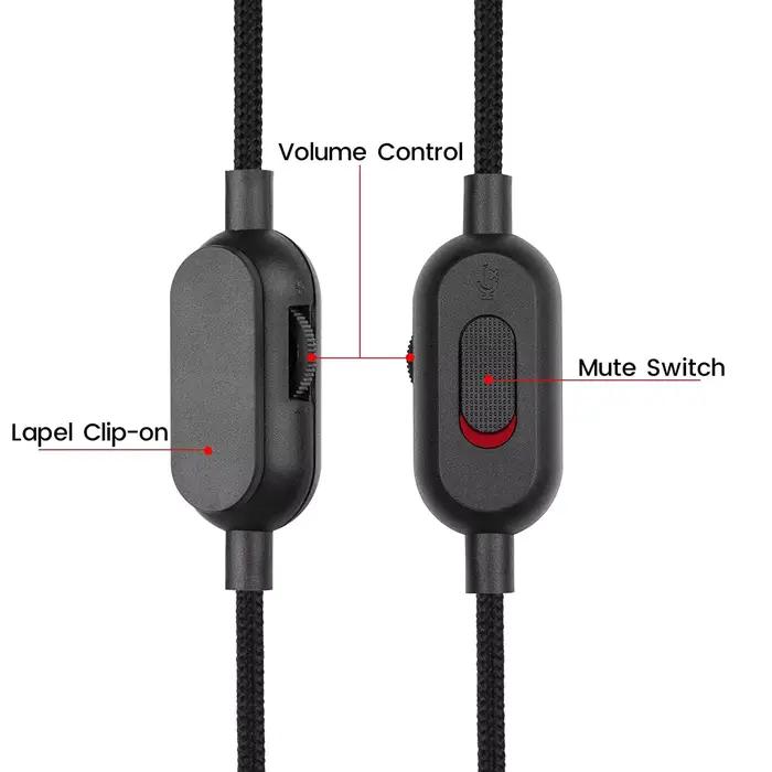 Logitech-Remplacement du câble du casque avec contrôleur de volume et Mu