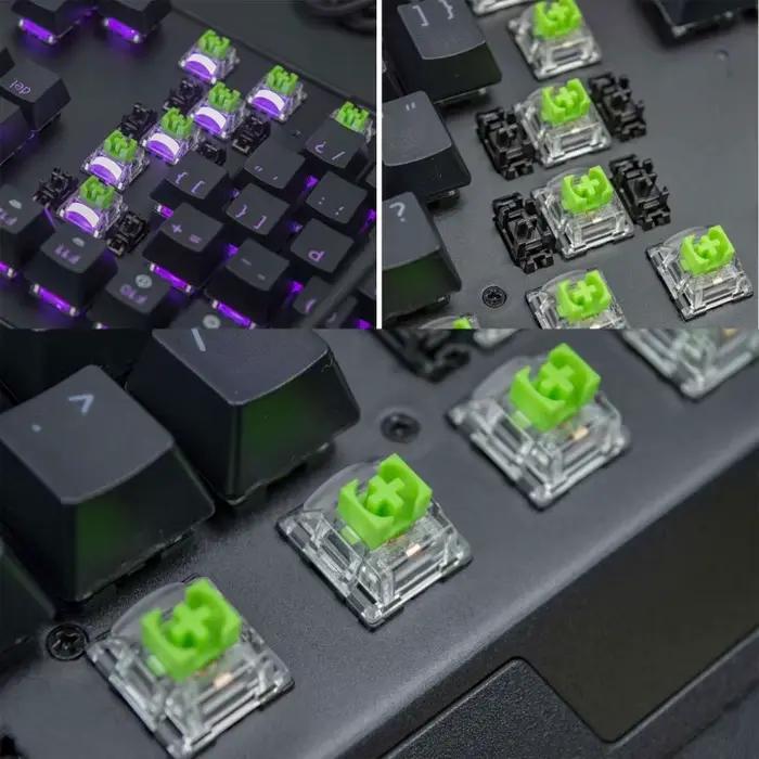 Commutateurs verts RVB pour clavier de jeu sans tencontinent