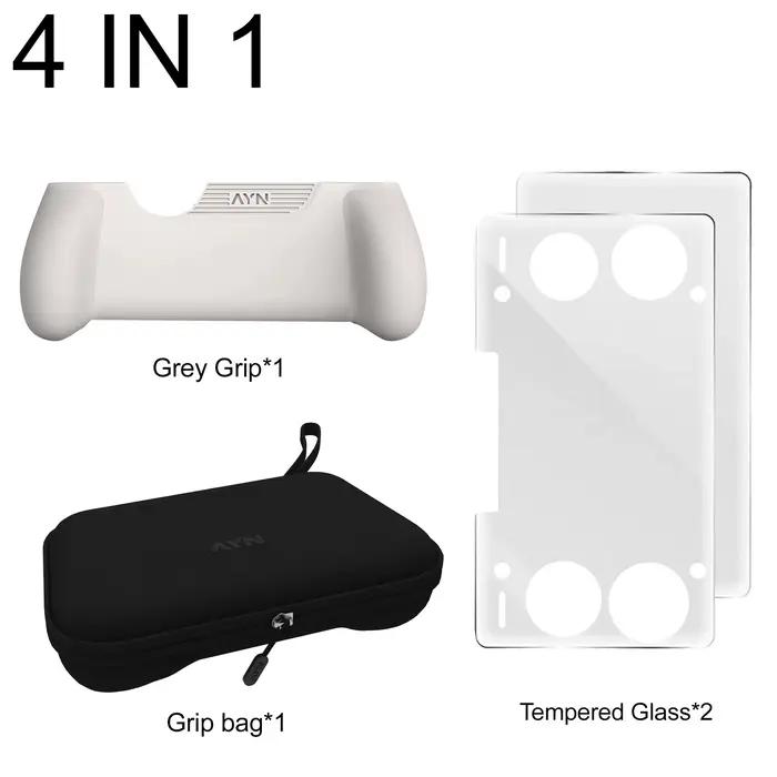 Accessoires 4-en-1 pour AYN THOR Handheld : protection d'écran en verre trempé