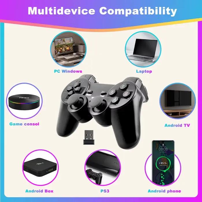 Contrôleur sans fil 706 pour PS3/consoles de jeux/Win PC/TV Box/ordinateur portable avec 360 ° Joystick adapté au