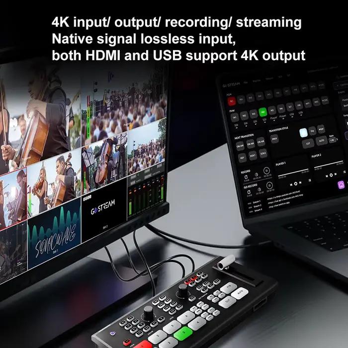 OSEE Gostream Deck 4K Commutateur vidéo en direct 4 canaux compatible HDMI pour le streaming et l'enregistrement