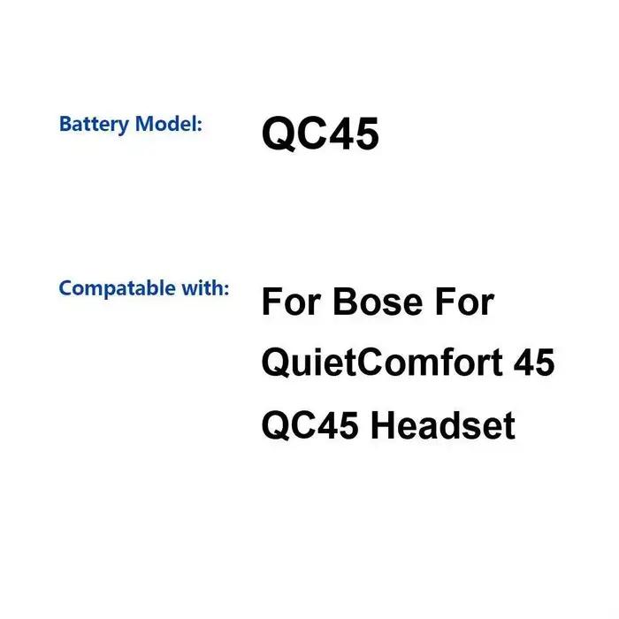 Batterie de remplacement premium pour casque anti-bruit Bose Quietcomfort 45 QC45