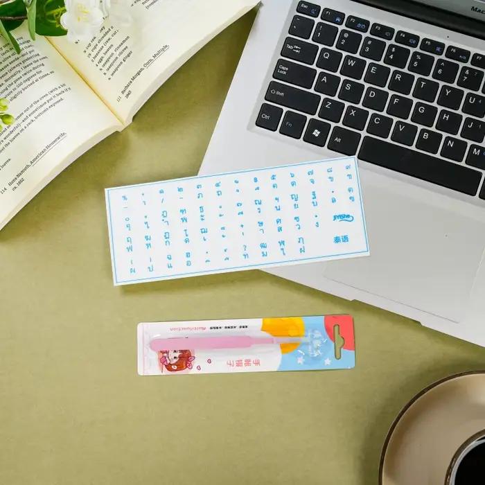 Autocollants de clavier en langue thaïlandaise avec lettrage qui peut être décollé