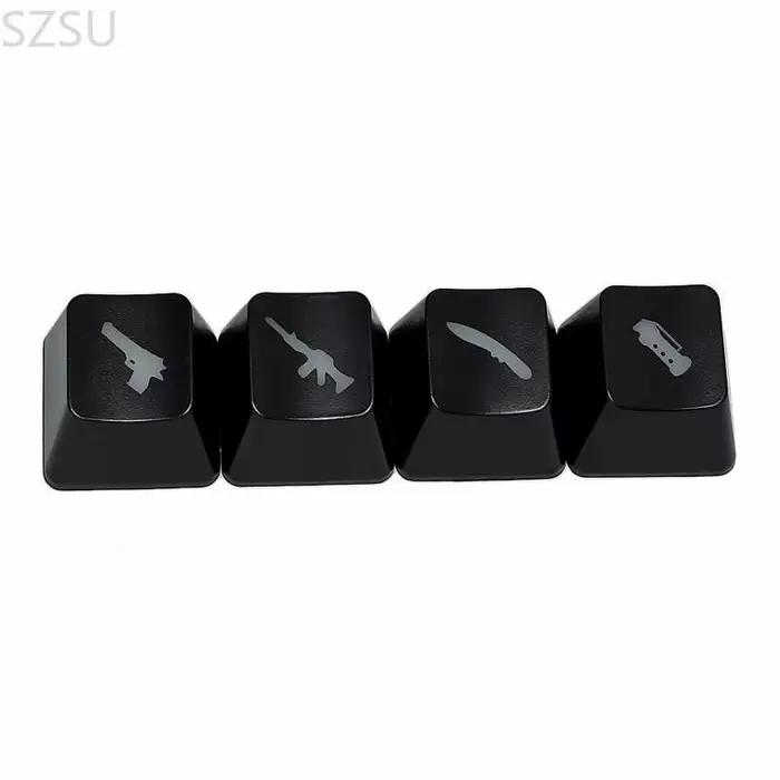 SZSU 4 pièces bricolage ABS rétro-éclairé clavier mécanique Keycap OEM hauteur personnalité translucide pour capuchon clé