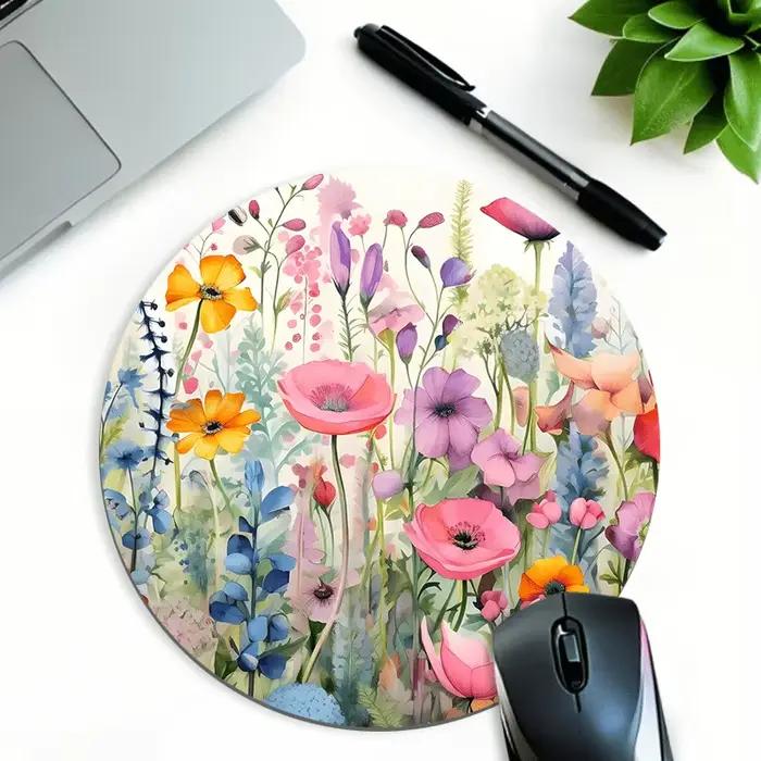 Tapis de souris floral rose