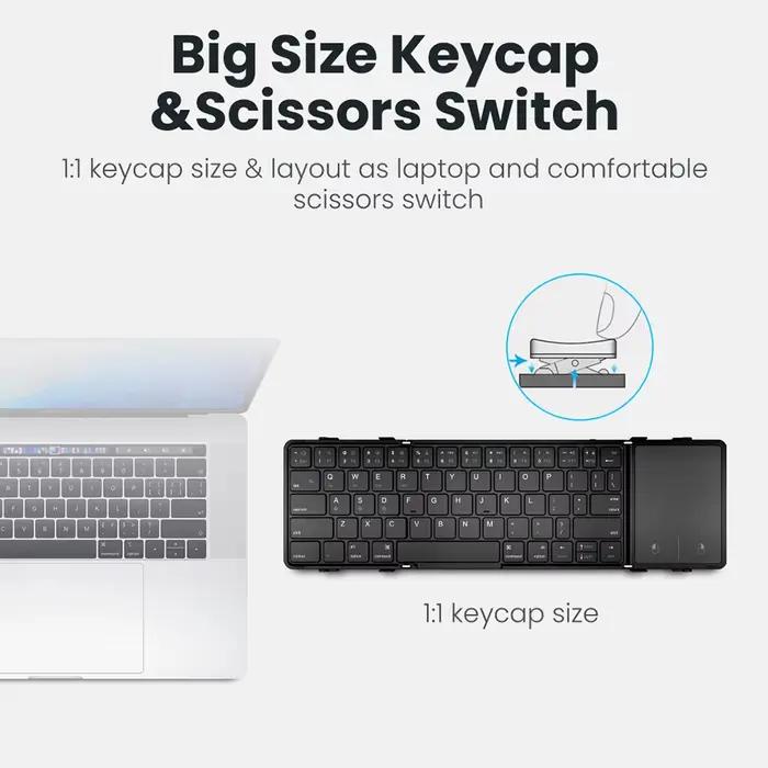 Clavier Bluetooth pliant avec pavé tactile