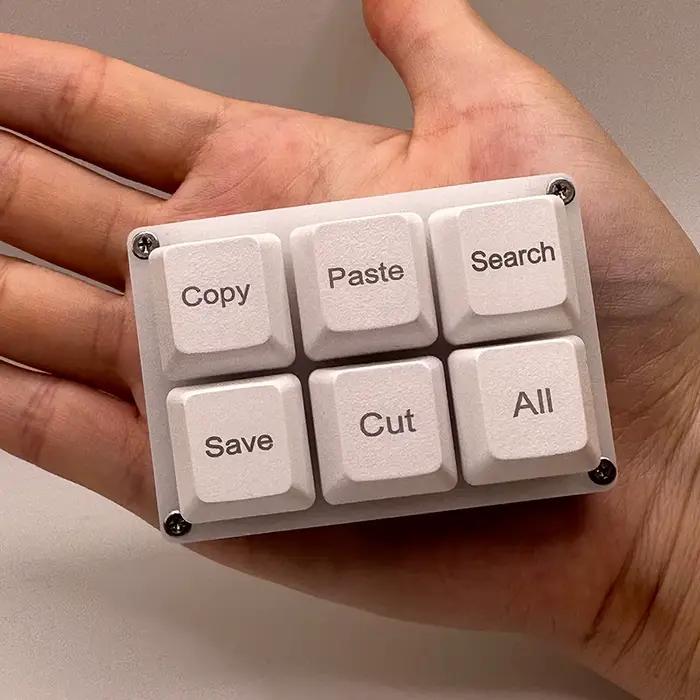 6 touches copier coller recherche sauvegarde clavier OSU à une main