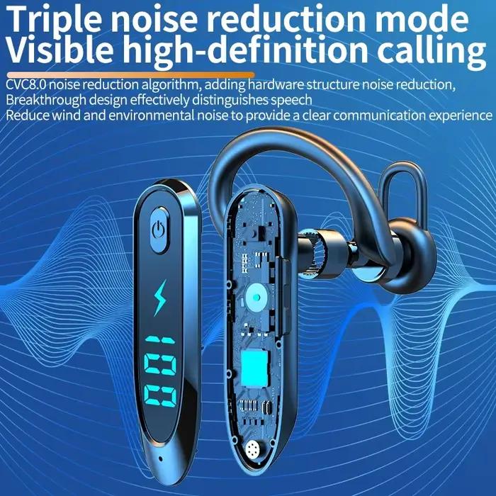 Bluetooth 6.0 écouteur crochet d'oreille casque 270 degrés Rotation LED affichage HIFI stéréo réduction du bruit