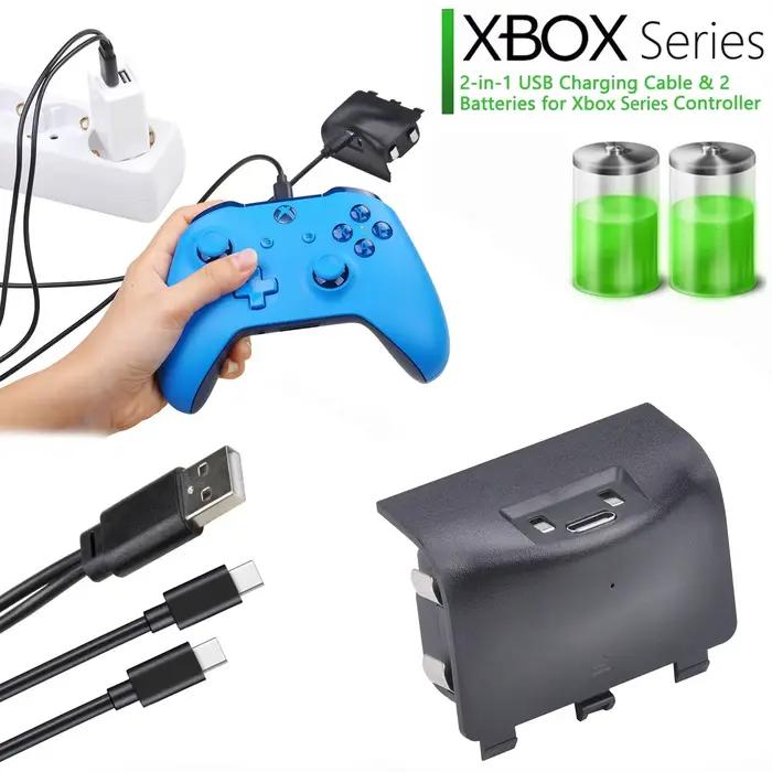 Batterie rechargeable pour contrôleur Xbox 1400 mAh + câble de type C pour manette de jeu à distance