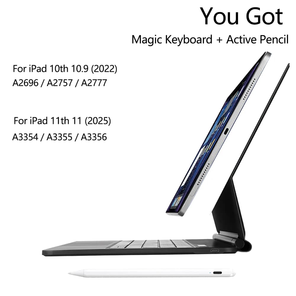 Étui avec clavier magique pour iPad 11e génération 2025, 11 pouces, A16 A3354 A335510e génération 20