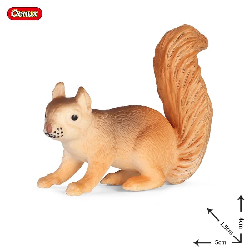 Oenux Simulation d'animaux sauvages : Modèles de figurines d'action en PVC pour enfants (écureuil, s