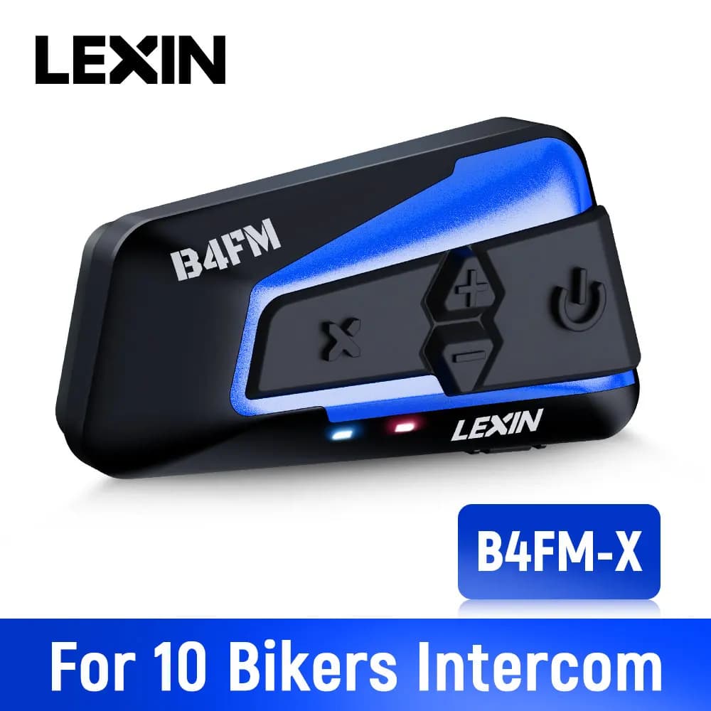 Marque Lexin LX-B4FM-X pour 10 coureurs Interphone Moto Bluetooth casque casques BT Moto Intercomuni