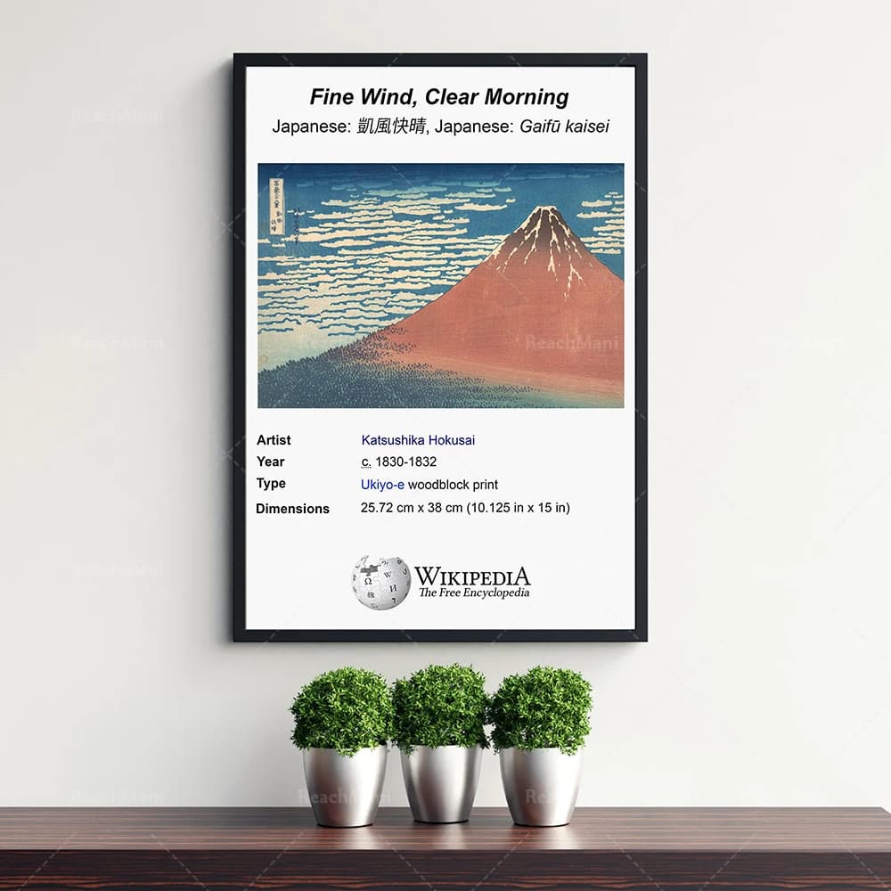 Hokusai Mountain Poster, Katsburg Hika Hokusai Wall Art, Japanese Print, Retro Home Decor, Printable
