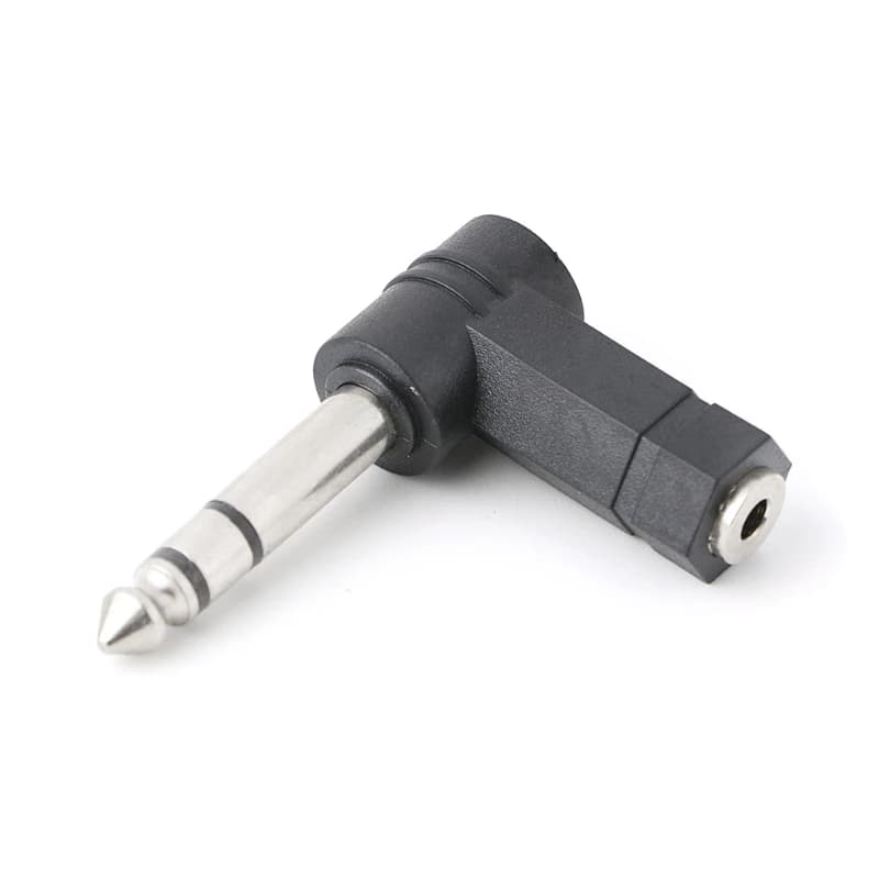 Adaptateur Audio stéréo à Angle droit, nouveau convertisseur de connecteur 6.35mm mâle à 3.5mm femel