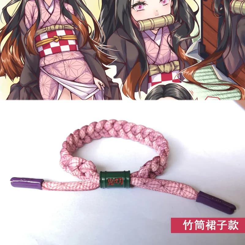 Bracelet de Cosplay Anime Kamado Tanjiro, Kamado Nezuko, tricoté à la main, accessoires de Couple, c