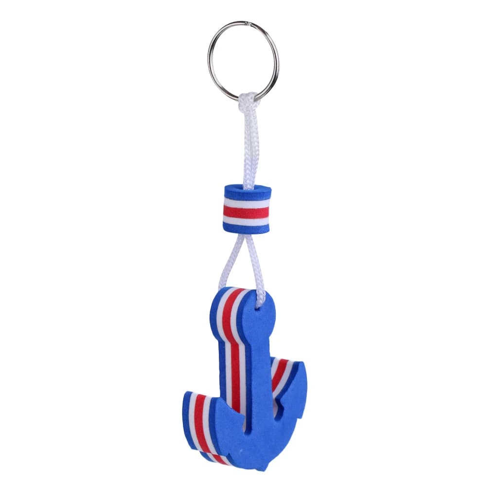 Porte-clés flottant bleu en forme d'ancre pour la pêche en mer, accessoire de remplacement pour bate