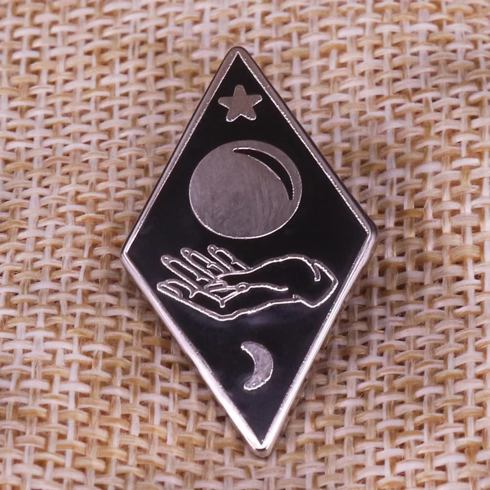 Broche Gothique en Émail Dur, Broche d'Halloween, Triple Lune, Danemark ge Wicca, Accessoires Occult