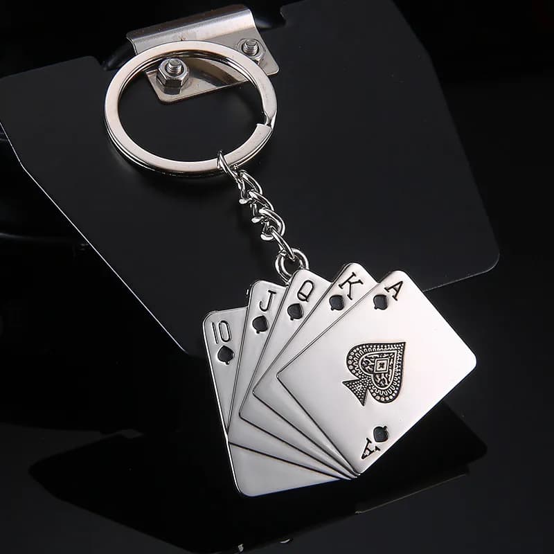 Cartes de Poker en métal de haute qualité avec porte-clés, accessoire de Club de Poker pour hommes, 