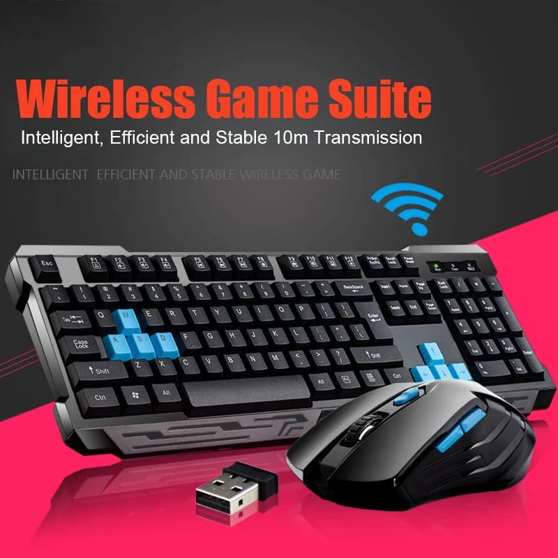 Clavier souris Combos étanche multimédia 2.4GHz clavier de jeu sans fil USB sans fil Mous NK-Shoppin