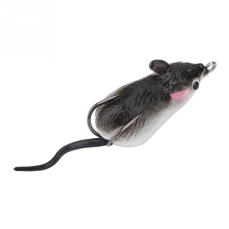 Leurre de pêche artificiel doux Rat souris appâts de pêche 5 cm double crochet manivelle appâts de p