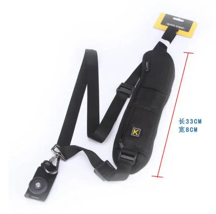 Sangle d'épaule noire pour Double appareil photo, ceinture de fronde, réglage rapide et rapide pour 