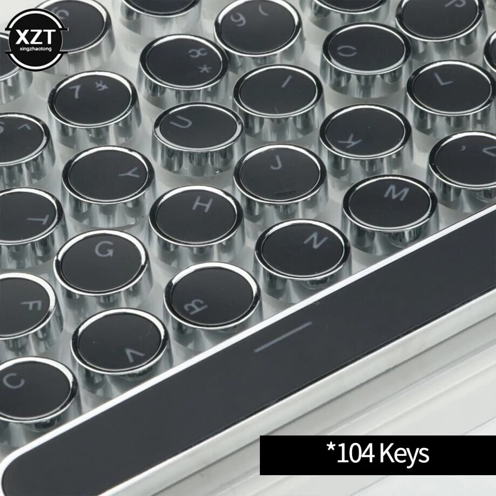 Capuchons de touches mécaniques ronds de remplacement, 104 touches, rétro ergonomiques, pour clavier