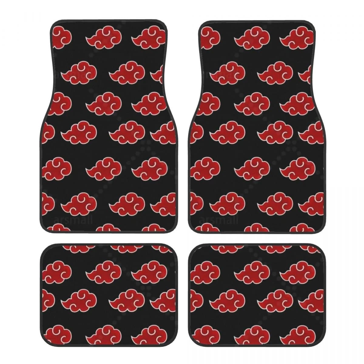 Ensemble de 4 tapis de sol de voiture, dessin animé japonais, avant et arrière, avec support en caou