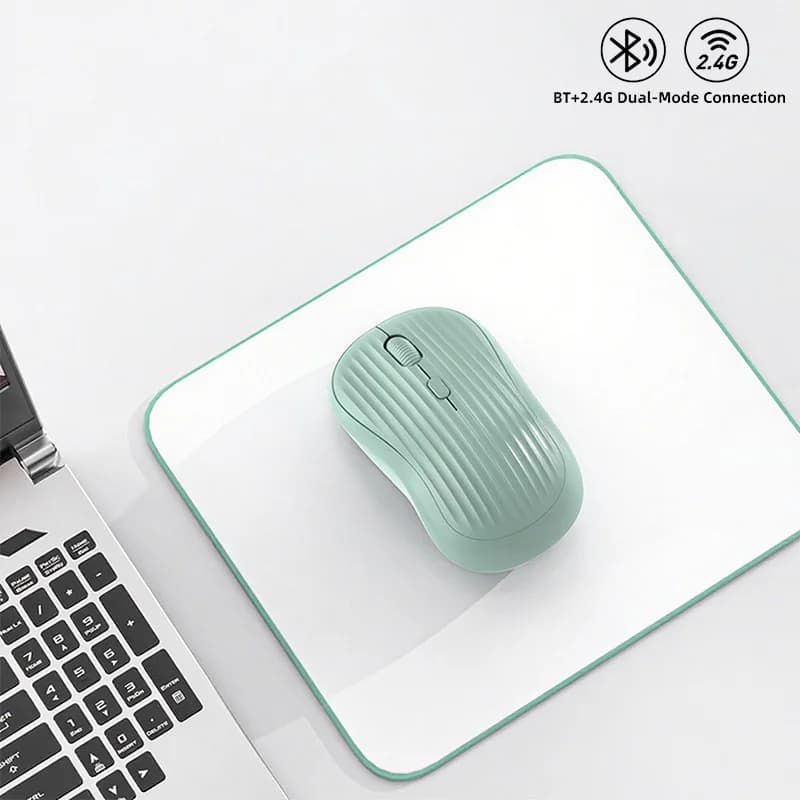 Souris sans fil double mode Bluetooth 2.4G rechargeable Type-C, souris ergonomique silencieuse et él
