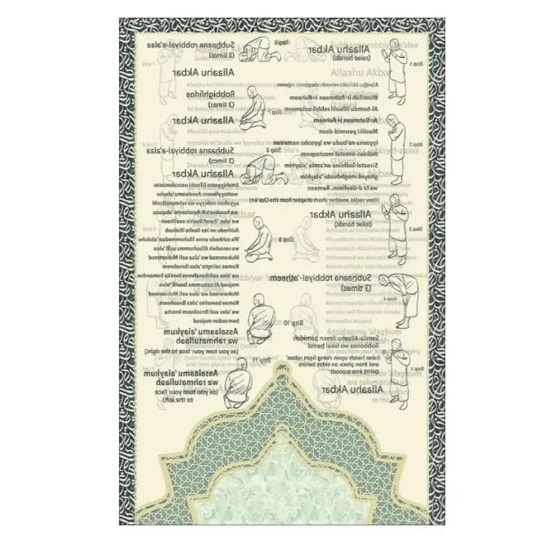 Tapis de prière islamique Salah étape par étape |   Tapis de prière musulman illustré |   Sajjada éd