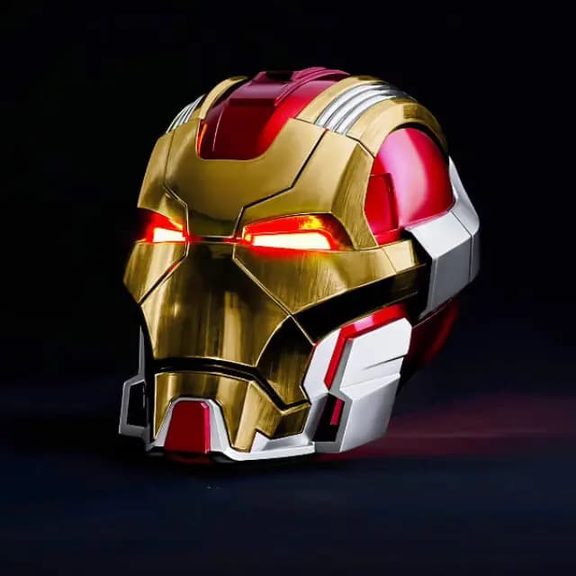 Casque Marvel Iron Man MK17 Jarvis, masque Mecha lumineux à LED activé par la voix, jouet électrique