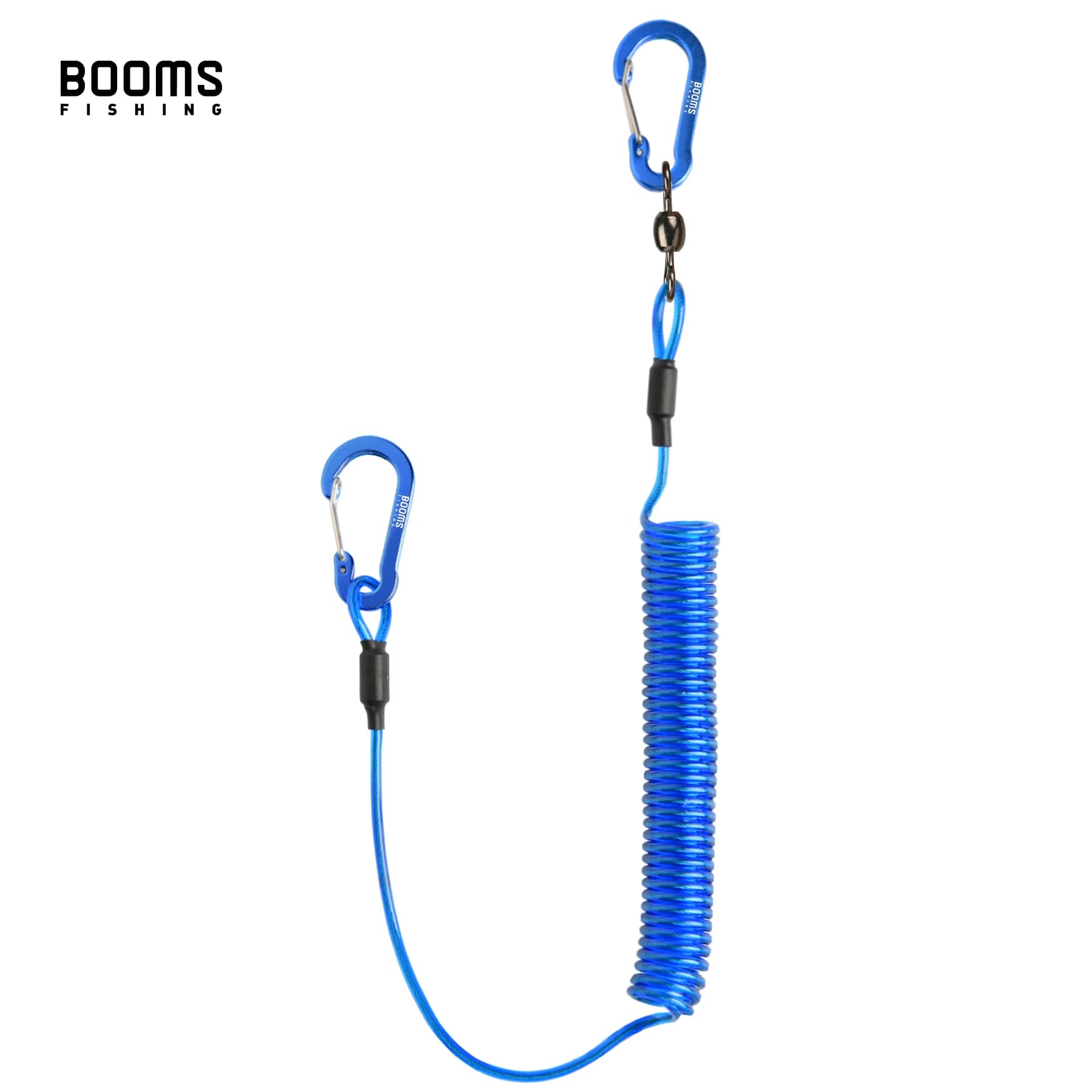 Booms Fishing T02 2M lanière de pêche robuste pour cordes de bateau avec mousqueton de Camping serru